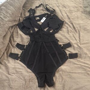Torrid Black Strappy Bodysuit